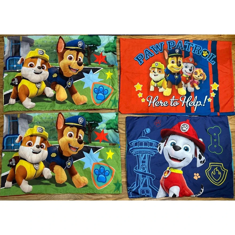 Paw Patrol Full Sheet Set Pillowcase‎ Toddler Kids Bedding Blue Red